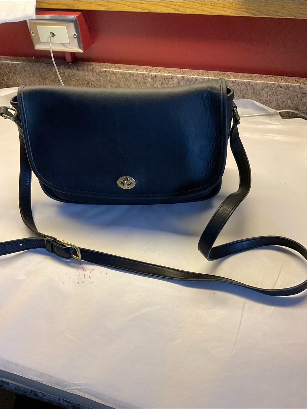 COACH Vintage Black Leather Crossbody Bag 0820-316